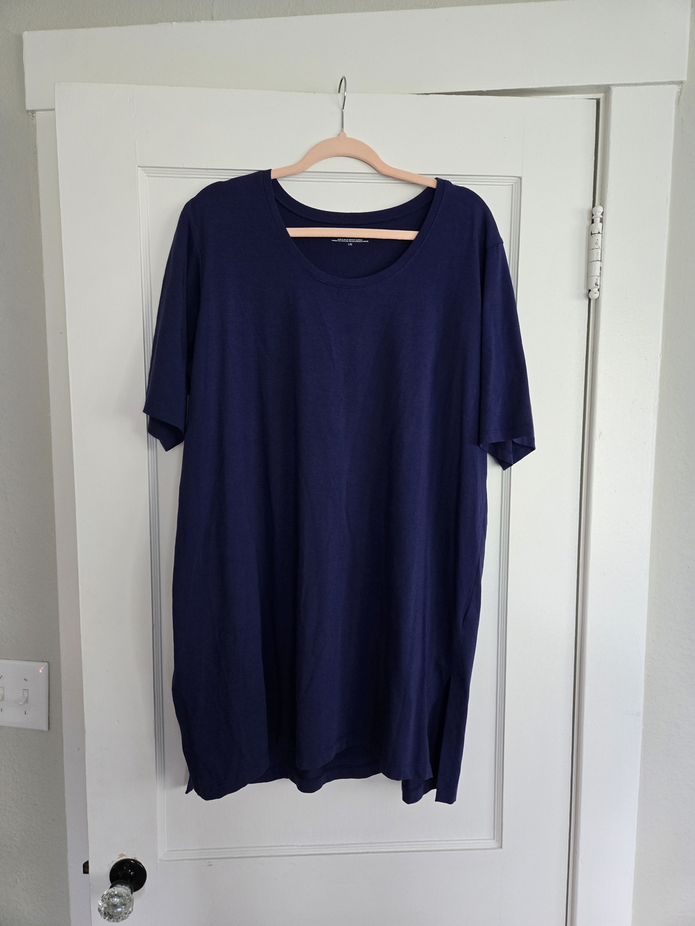 Eileen Fisher Deep Navy Short Sleeve Scoop Neck T-Shirt Dress